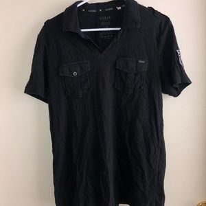 Men Guess Black Shirt